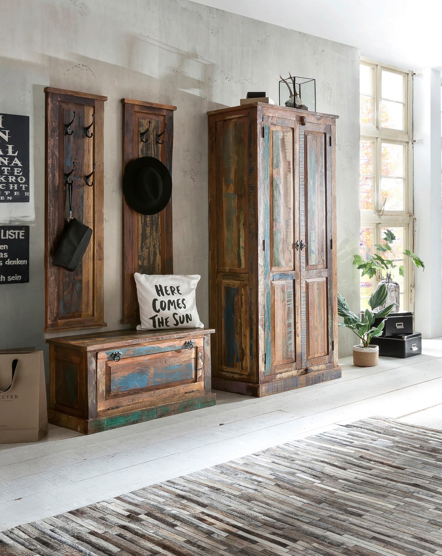 Mid.you Garderobe Mehrfarbig 165x180x45 cm