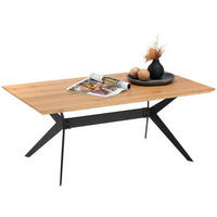 COUCHTISCH in Holz, Metall 110/65/45 cm  - Eichefarben/Schwarz, Design, Holz/Metall (110/65/45cm) - Hom`in