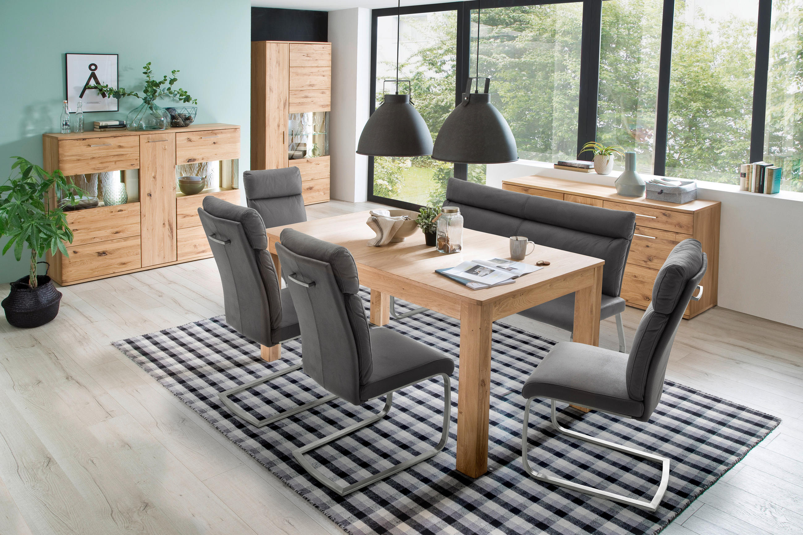 SITZBANK in Metall, Textil Grau, Edelstahlfarben - Edelstahlfarben/Grau, Design, Textil/Metall (160/98/70cm) - Livetastic