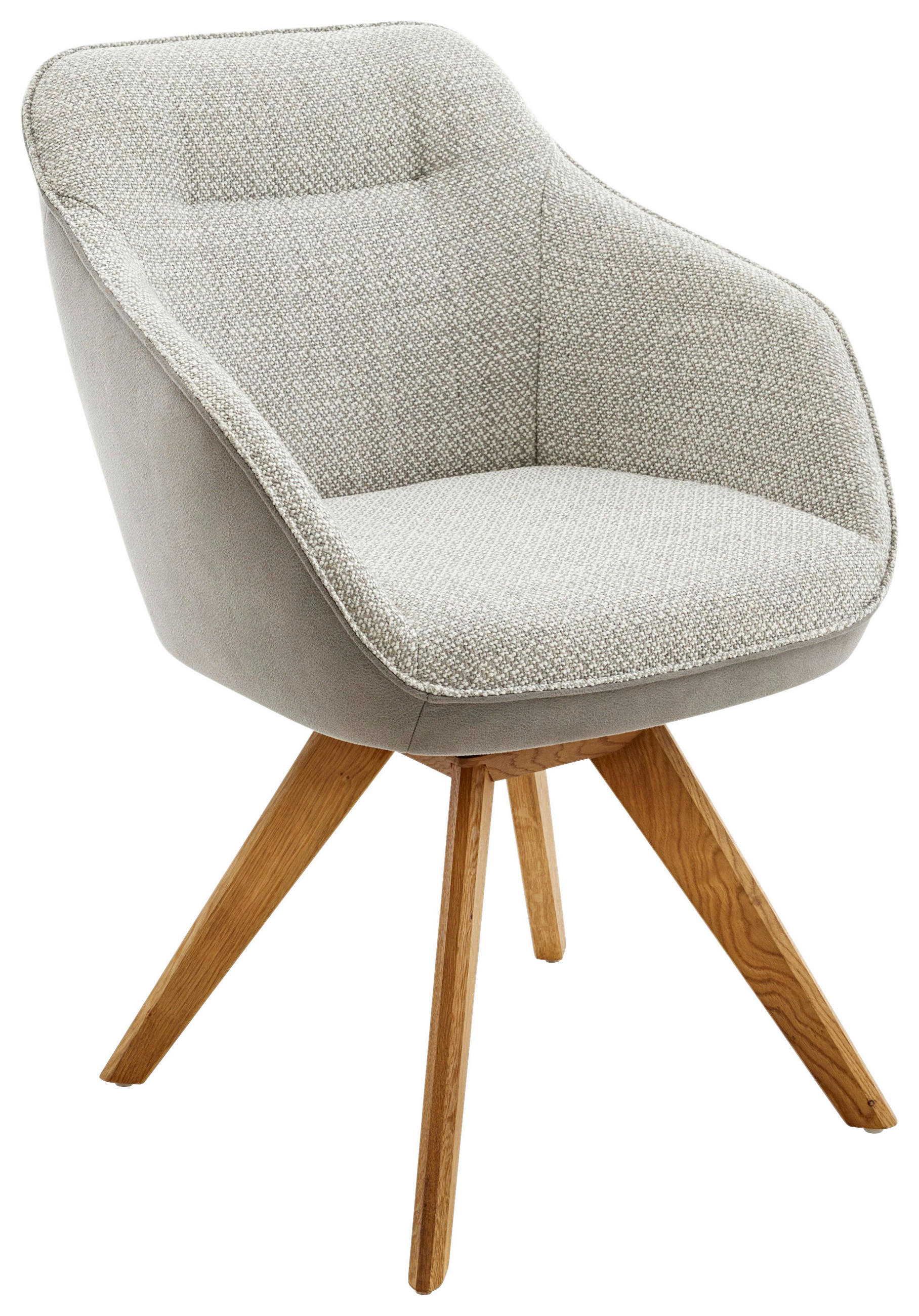 ARMLEHNSTUHL  in Mikrofaser, Bouclé  - Wildeiche/Grau, Design, Holz/Textil (60/84/67cm) - Koinor