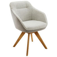 ARMLEHNSTUHL  in Mikrofaser, Bouclé  - Wildeiche/Grau, Design, Holz/Textil (60/84/67cm) - Koinor