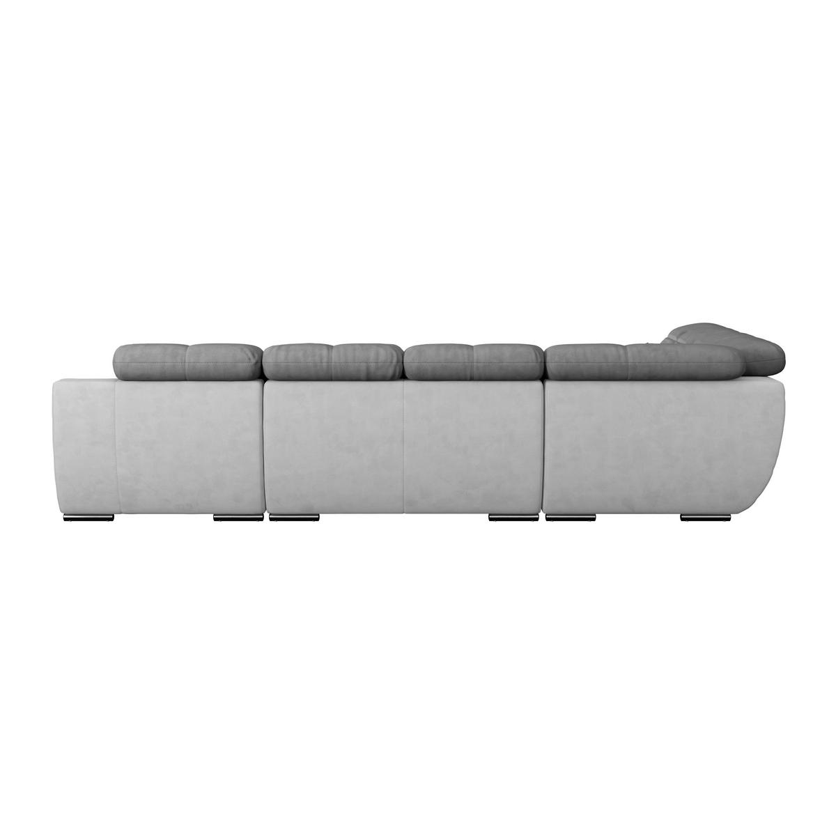 WOHNLANDSCHAFT Hellgrau, Dunkelgrau Mikrofaser  - Chromfarben/Dunkelgrau, MODERN, Textil/Metall (228/345/184cm) - MID.YOU