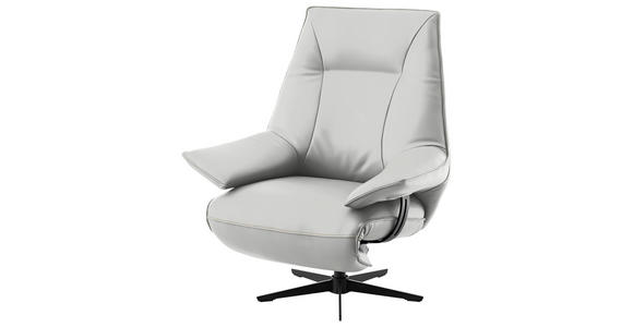 RELAXSESSEL in Leder Weiß  - Beige/Schwarz, Design, Leder/Metall (92/79/82cm) - Dieter Knoll