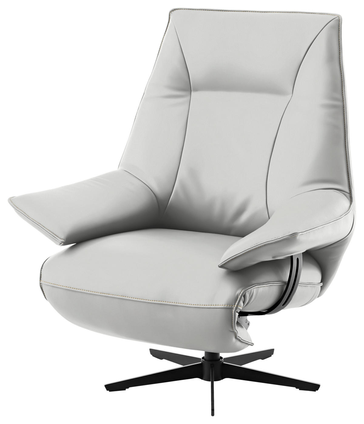RELAXSESSEL in Leder Weiß  - Beige/Schwarz, Design, Leder/Metall (92/79/82cm) - Dieter Knoll