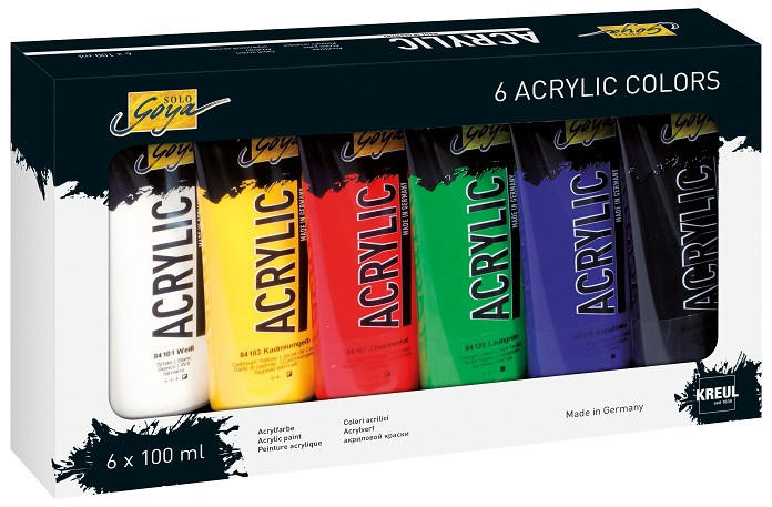ACRYLFARBENSET - Blau/Gelb, Basics (40.5/16.8/4.5cm)