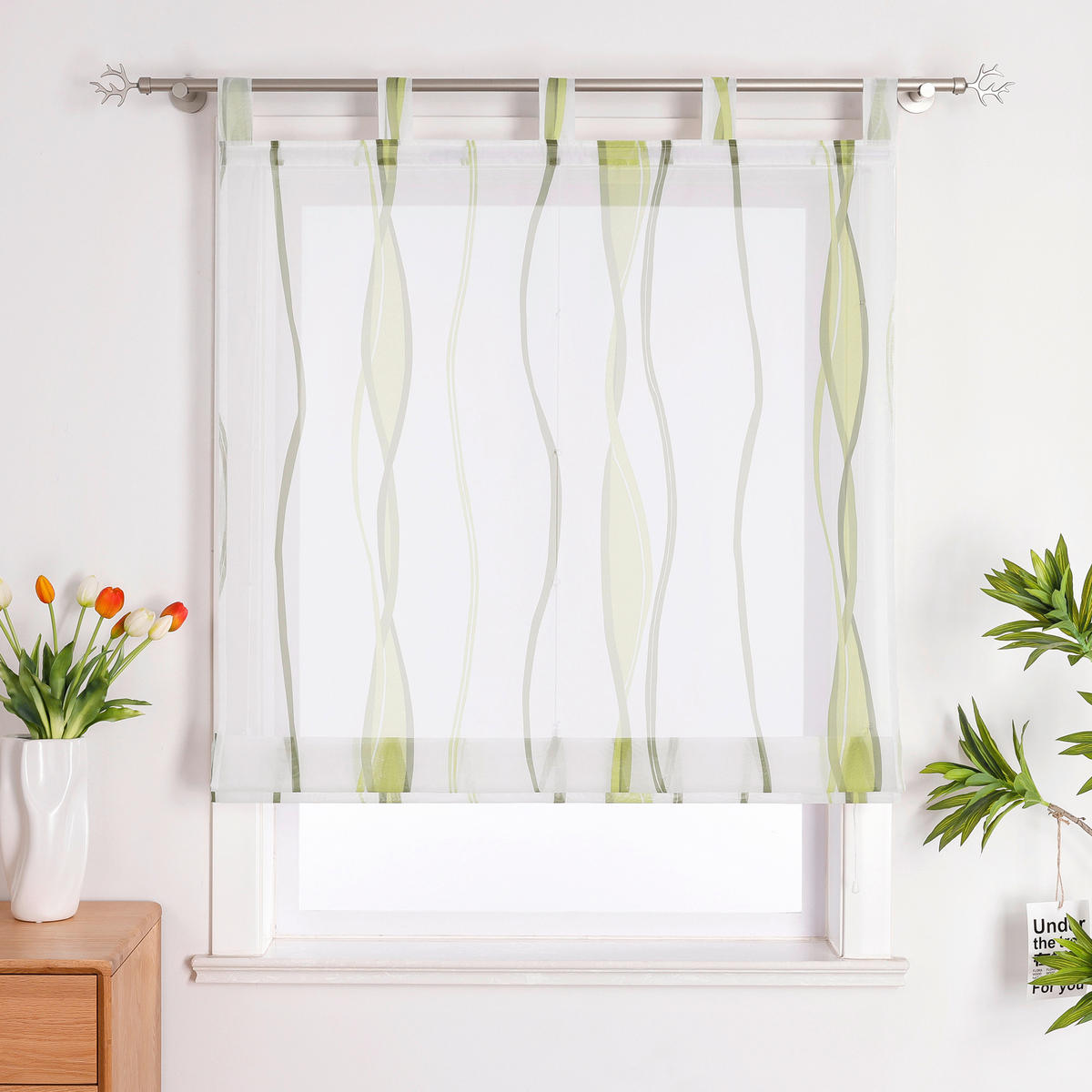 FALTROLLO  transparent  80/140 cm    - Weiß Hochglanz/Grün, Basics, Textil (80/140cm)