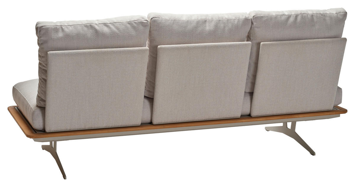 LOUNGESOFA  - Greige/Teakfarben, Basics, Holz/Textil (206/85/95cm) - Stern