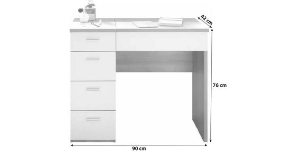 SCHMINKTISCH in Weiß, Sonoma Eiche  - Silberfarben/Weiß, Design, Holzwerkstoff/Kunststoff (90/76/42cm) - Xora