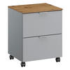 ROLLCONTAINER 40/52/42 cm  - Eichefarben/Alufarben, Trend, Holzwerkstoff/Kunststoff (40/52/42cm) - Stylife