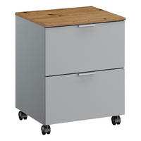 ROLLCONTAINER 40/52/42 cm  - Eichefarben/Alufarben, Trend, Holzwerkstoff/Kunststoff (40/52/42cm) - Stylife