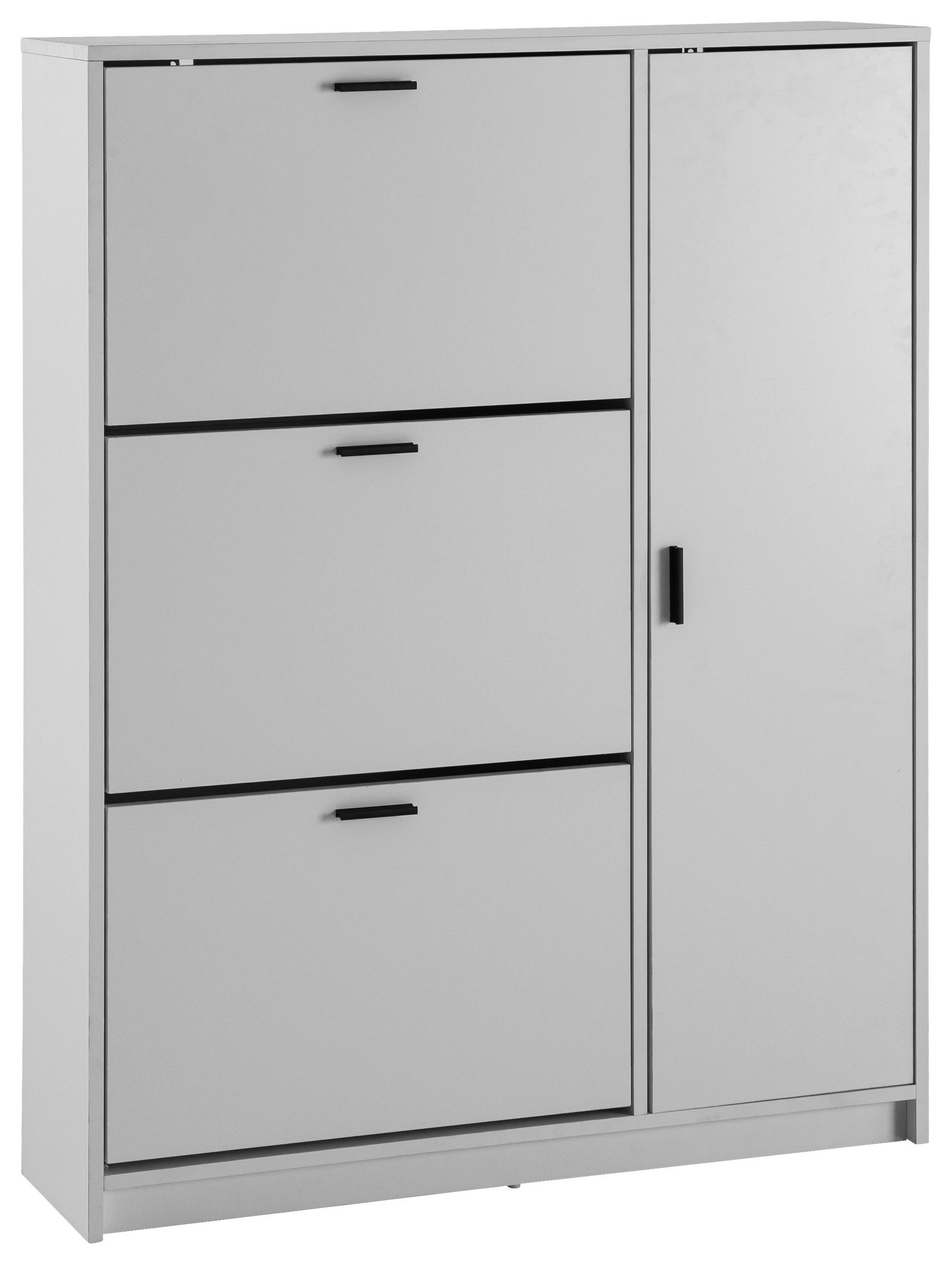 SKOSKÅP 90/120/24 cm  - vit/svart, Design, metall/trämaterial (90/120/24cm) - MID.YOU