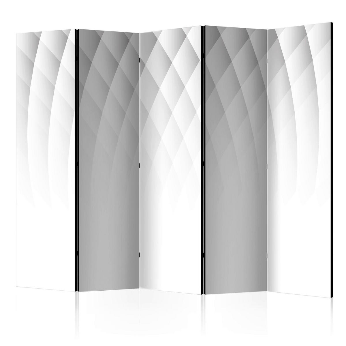 SKÄRMVÄGG  i trä, plast, textil  vit, ljusgrå  - vit/ljusgrå, Basics, trä/textil (225/172/3cm) - artgeist