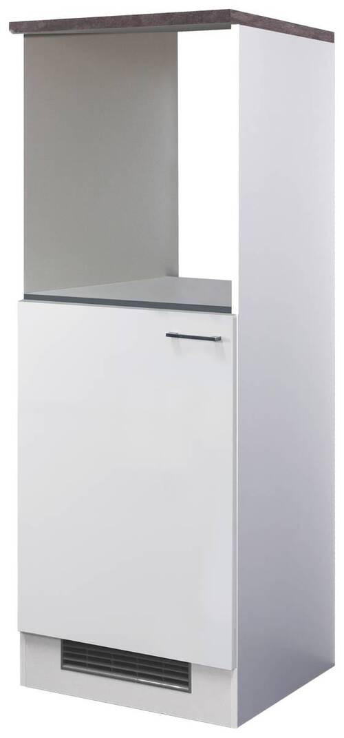 GERÄTEUMBAUSCHRANK 60/168,5/60 cm  in Weiß  - Graubraun/Alufarben, KONVENTIONELL, Holzwerkstoff/Kunststoff (60/168,5/60cm) - FlexWell
