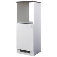 GERÄTEUMBAUSCHRANK 60/168,5/60 cm  in Weiß  - Graubraun/Alufarben, KONVENTIONELL, Holzwerkstoff/Kunststoff (60/168,5/60cm) - FlexWell