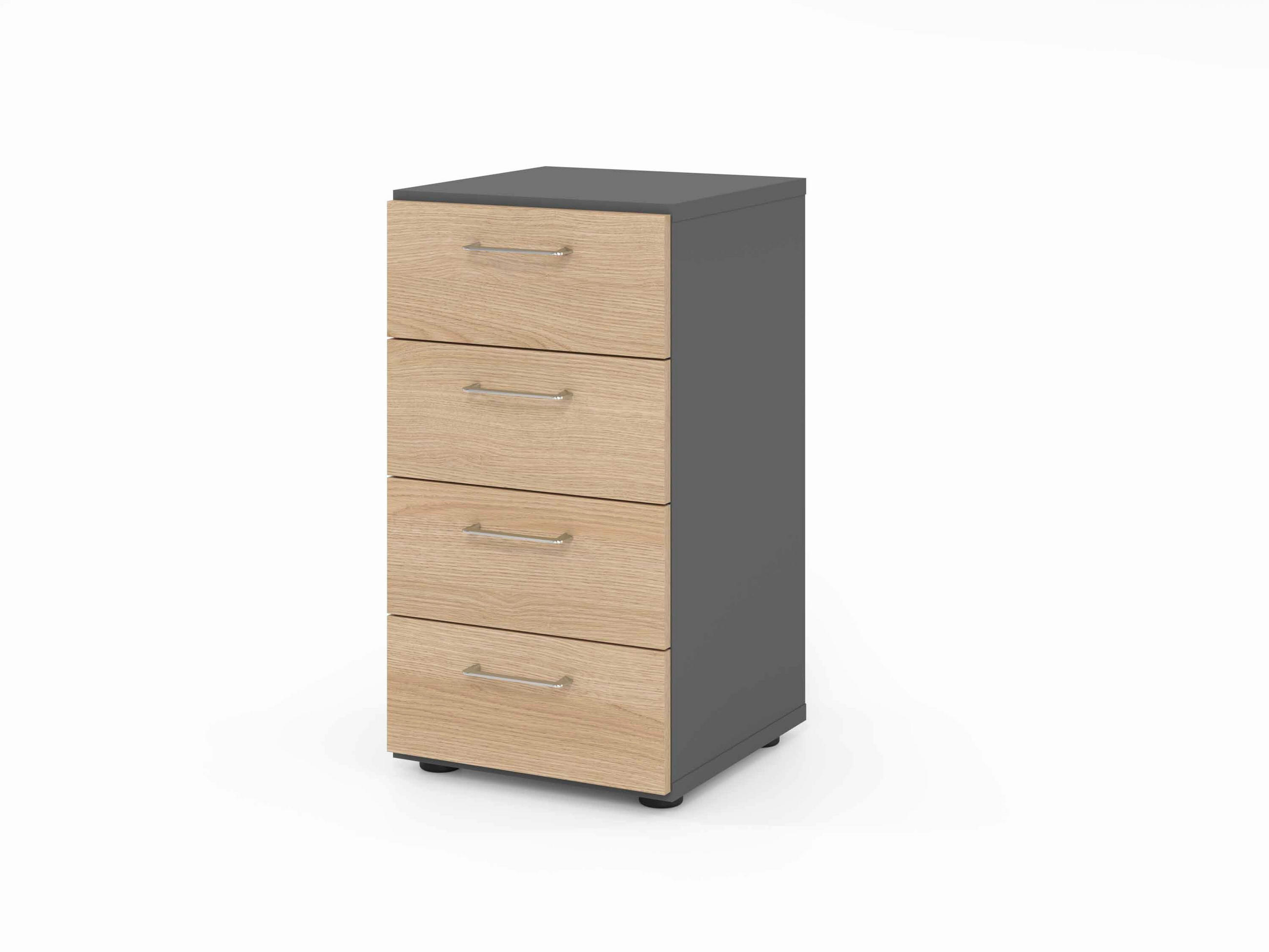 AKTENSCHRANK Graphitfarben, Eichefarben  - Eichefarben/Graphitfarben, Basics, Holzwerkstoff (40/74,8/41,7cm) - Venda