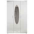 KLEIDERSCHRANK  in Weiß  - Alufarben/Weiß, KONVENTIONELL, Glas/Holzwerkstoff (120/195/55cm) - Carryhome