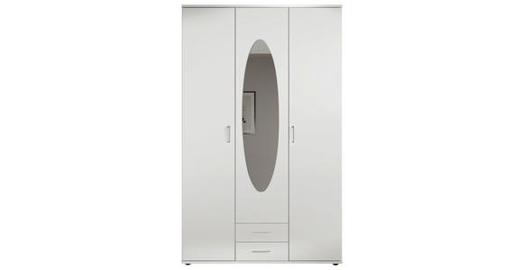 KLEIDERSCHRANK  in Weiß  - Alufarben/Weiß, KONVENTIONELL, Glas/Holzwerkstoff (120/195/55cm) - Carryhome