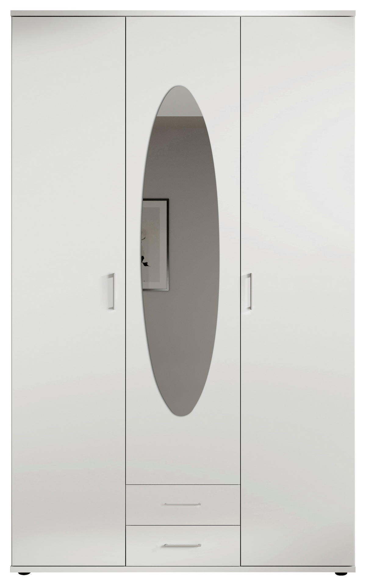 OMARA ZA OBLAČILA, bela  - bela/barve aluminija, Konvencionalno, umetna masa/steklo (120/195/55cm) - Carryhome