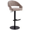 BARHOCKER Webstoff Schwarz, Beige Eisen Sitzfläche 360° drehbar  - Beige/Schwarz, KONVENTIONELL, Textil/Metall (56,5/87-112/57,5cm) - Livetastic