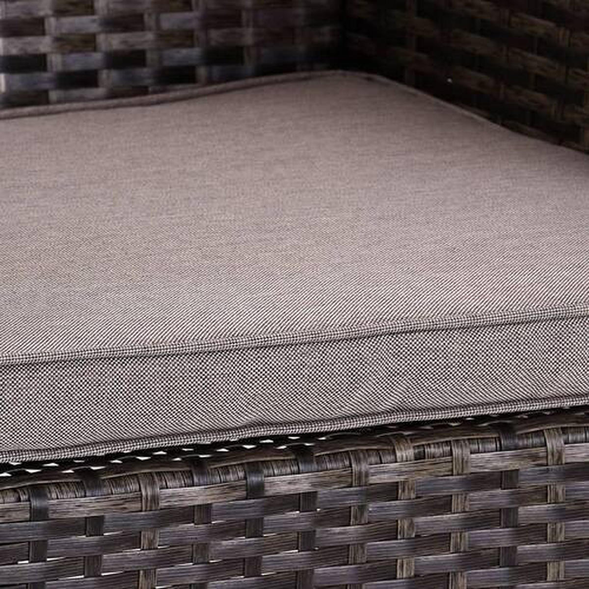 LOUNGEGARNITUR 4-teilig   Stahl  - Dunkelbraun/Creme, MODERN, Glas/Kunststoff - Ondega