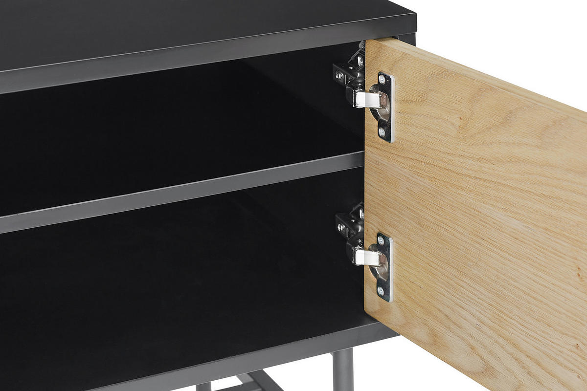 LOWBOARD  in 150/60/40 cm  - Eichefarben/Schwarz, Design, Holz/Holzwerkstoff (150/60/40cm) - Livetastic