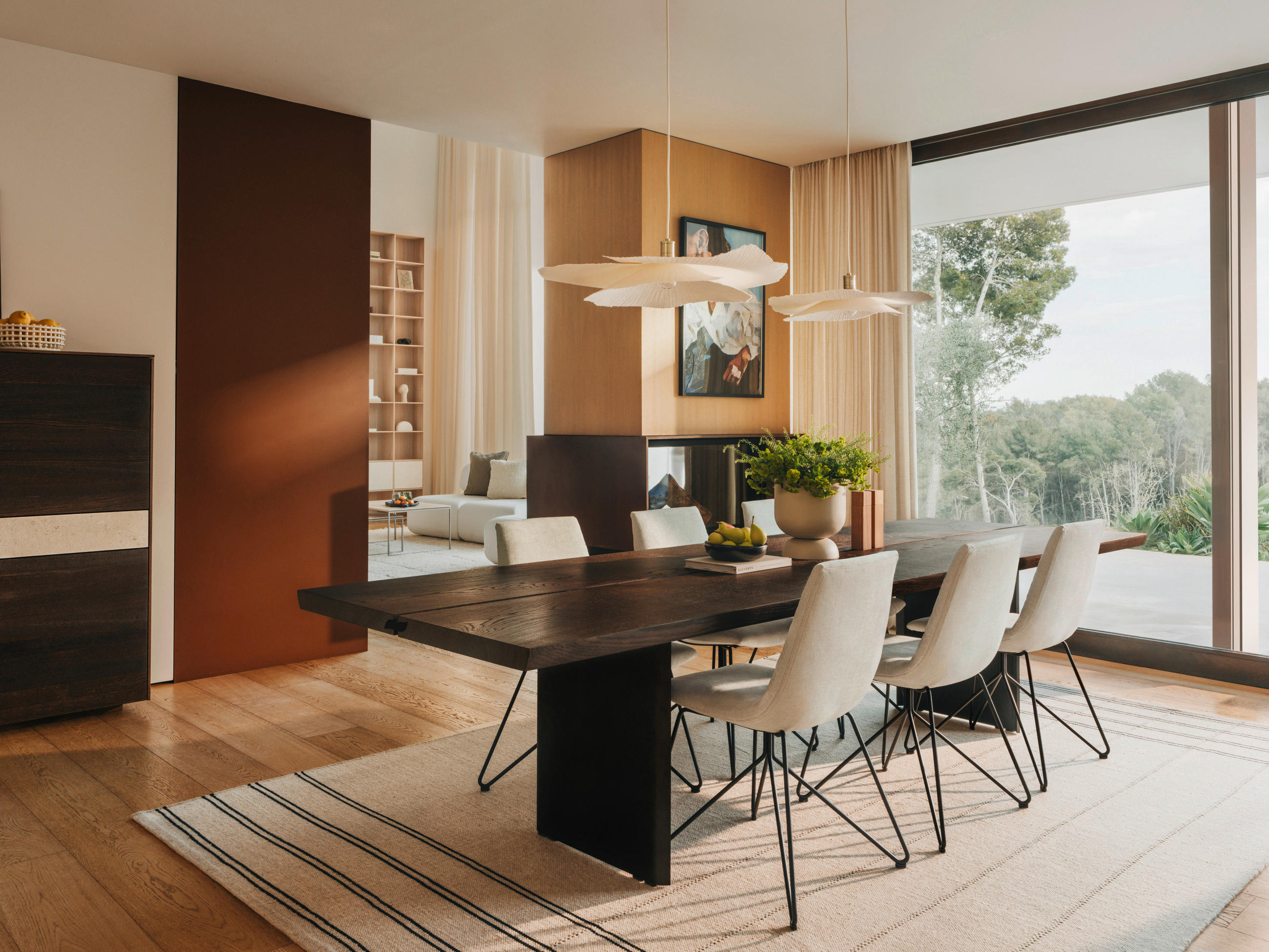 ESSTISCH in Holz, Metall 400/100/75 cm  - Eiche dunkel/Schwarz, Natur, Holz/Metall (400/100/75cm) - TEAM 7