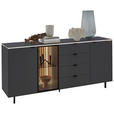SIDEBOARD Anthrazit  186,2/98,1/46 cm  - Anthrazit/Schwarz, Design, Glas/Holz (186,2/98,1/46cm) - Dieter Knoll