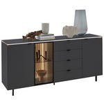 SIDEBOARD  in 186,2/98,1/46 cm  - Anthrazit/Schwarz, Design, Glas/Holz (186,2/98,1/46cm) - Dieter Knoll