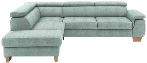 ECKSOFA in Mikrofaser Mintgrün  - Eichefarben/Beige, Natur, Holz/Textil (226/273cm) - Beldomo System