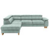 ECKSOFA in Mikrofaser Mintgrün  - Eichefarben/Beige, Natur, Holz/Textil (226/273cm) - Beldomo System