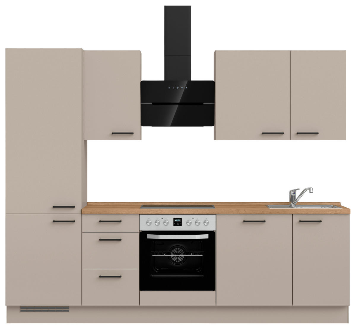 KÜCHENLEERBLOCK 270 cm   in Eichefarben, Sandfarben  - Sandfarben/Eichefarben, MODERN, Holzwerkstoff/Metall (270cm) - Nobilia