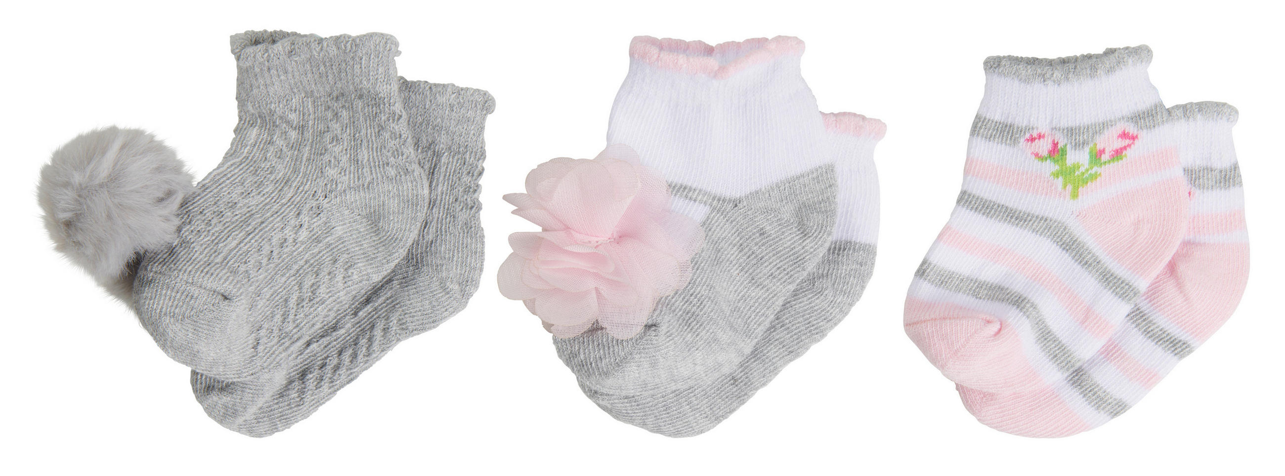 PONOŽKY velikost: 0-6 M - šedá/bílá, Basics, textil (0-6 Mnull) - Patinio