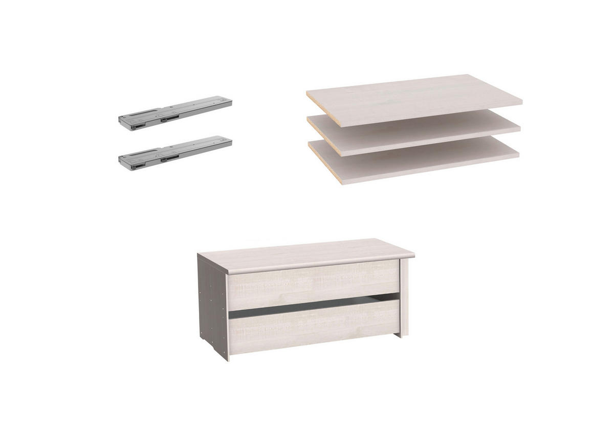 SCHWEBETÜRENSCHRANK in Weiss  - Chromfarben/Weiss, Konventionell, Holzwerkstoff/Metall (250/217/67cm) - Voleo
