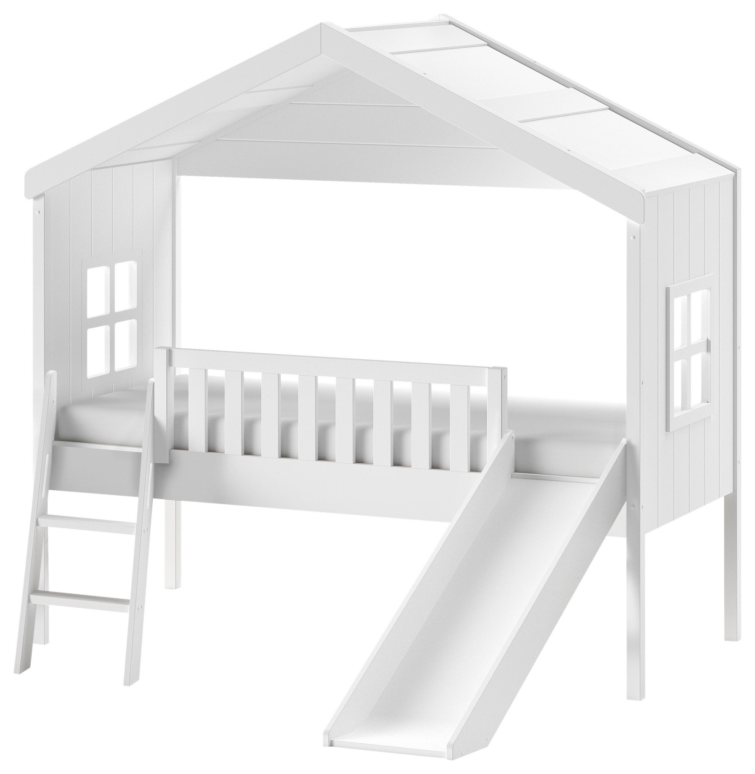 HAUSBETT 90/200 cm  - Weiß, Natur, Holz (90/200cm) - MID.YOU