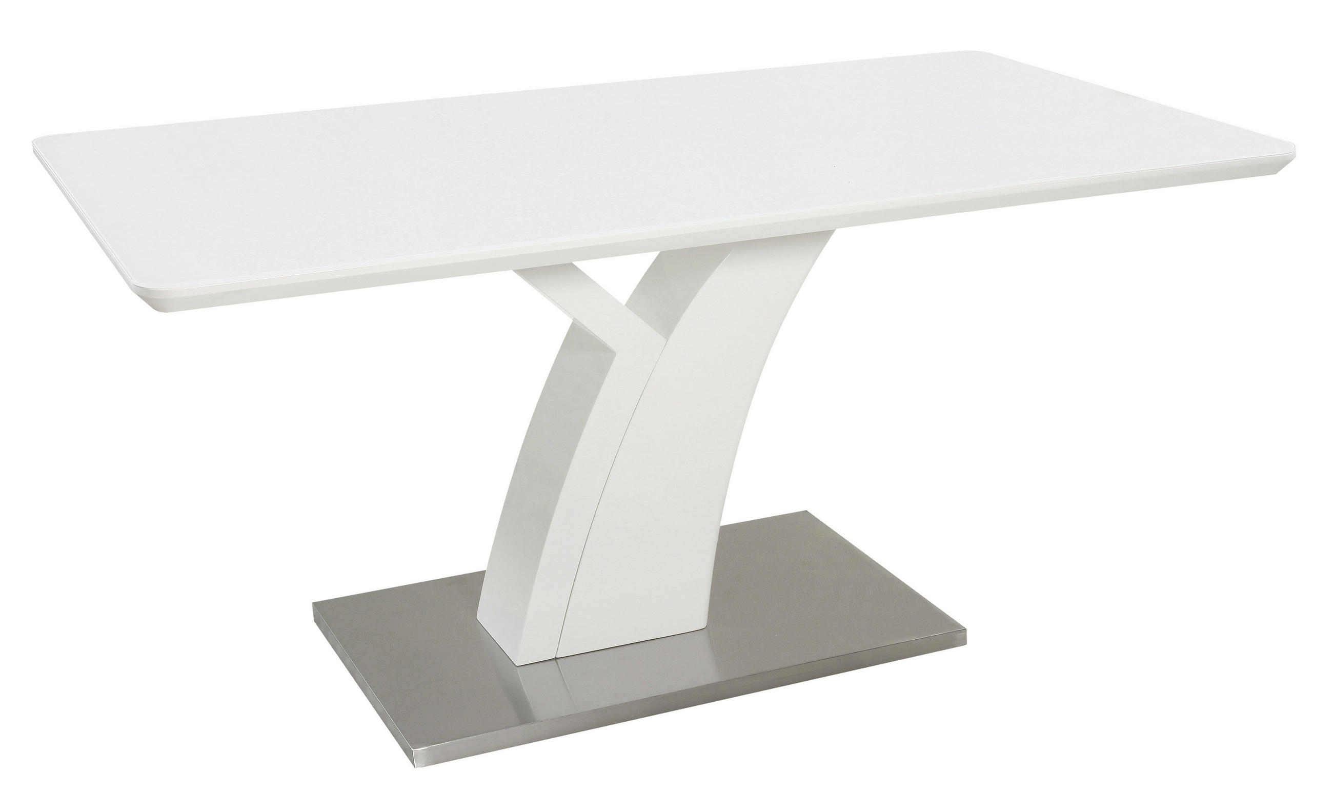 STOL ZA BLAGOVAONICU bijela metal, staklo, drvni materijal - bijela, Design, staklo/drvni materijal (180/76/90cm) - Novel