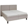 POLSTERBETT 180/200 cm,  in Beige, Matratze, Lattenrost, Bettkasten, H2 = mittel, H3 = fest  - Beige/Weiß, KONVENTIONELL, Holz/Textil (180/200cm) - Dieter Knoll