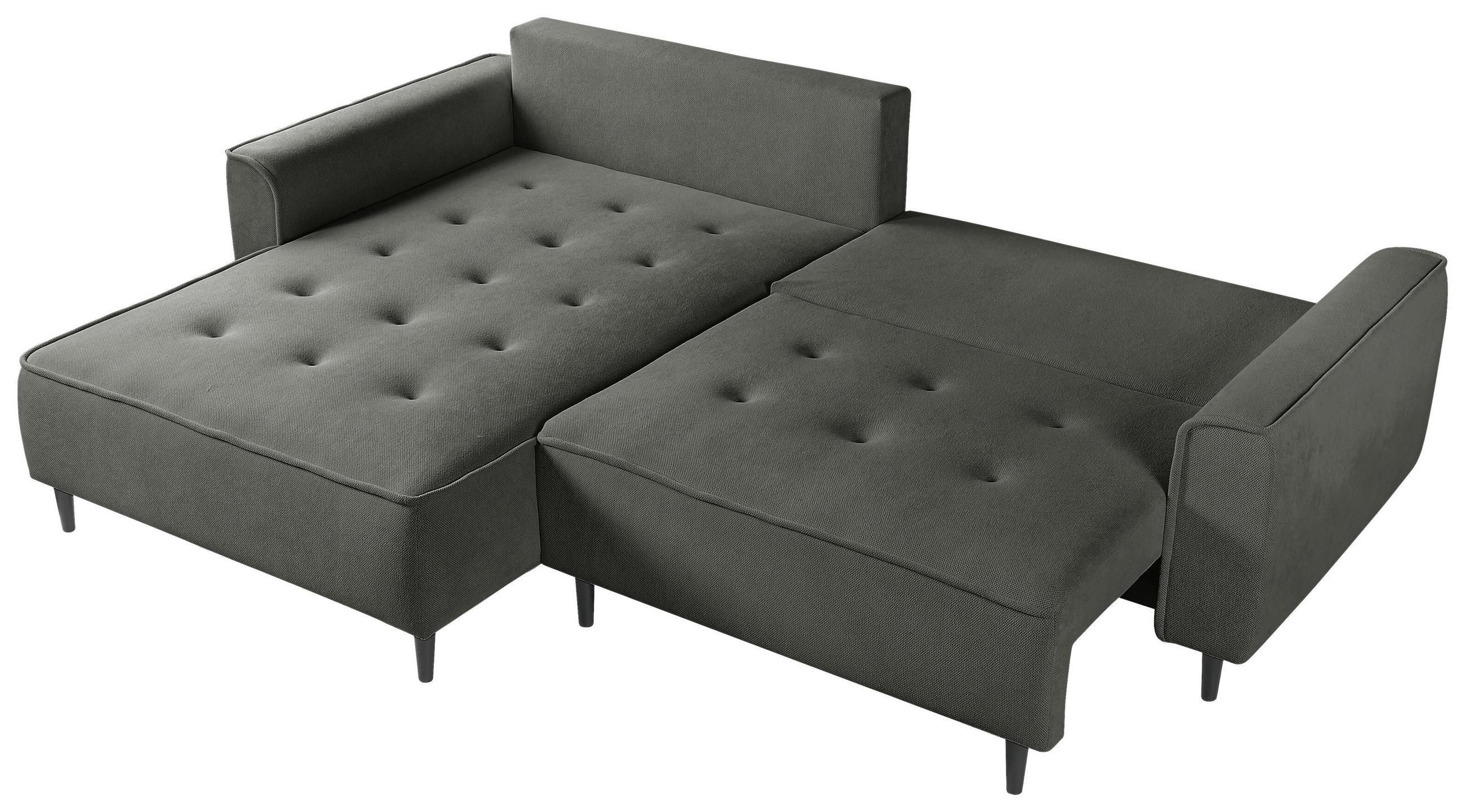 Thumbnail - Mid.you Ecksofa, Dunkelgrau, Textil, Kiefer, 3-Sitzer, Füllung: Polyurethan (PUR),Polyurethan (Pur), Ottomane links, L-F...