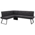 ECKBANK 134/169 cm  in Anthrazit, Schwarz  - Anthrazit/Schwarz, Design, Textil/Metall (134/169cm) - Dieter Knoll