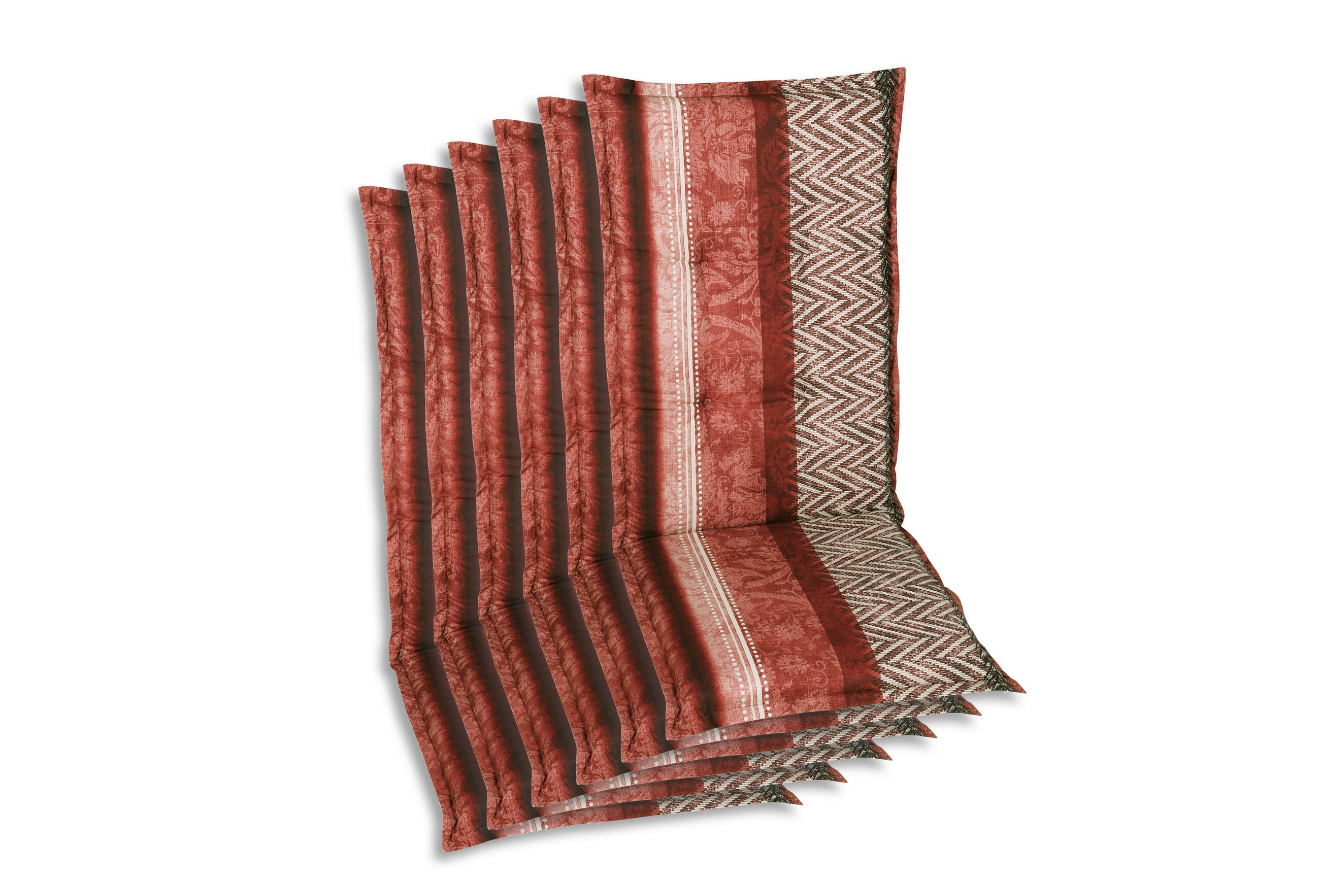XXXLutz Sesselauflagenset Rot, Schwarz, Dunkelrot 50x6x120 cm