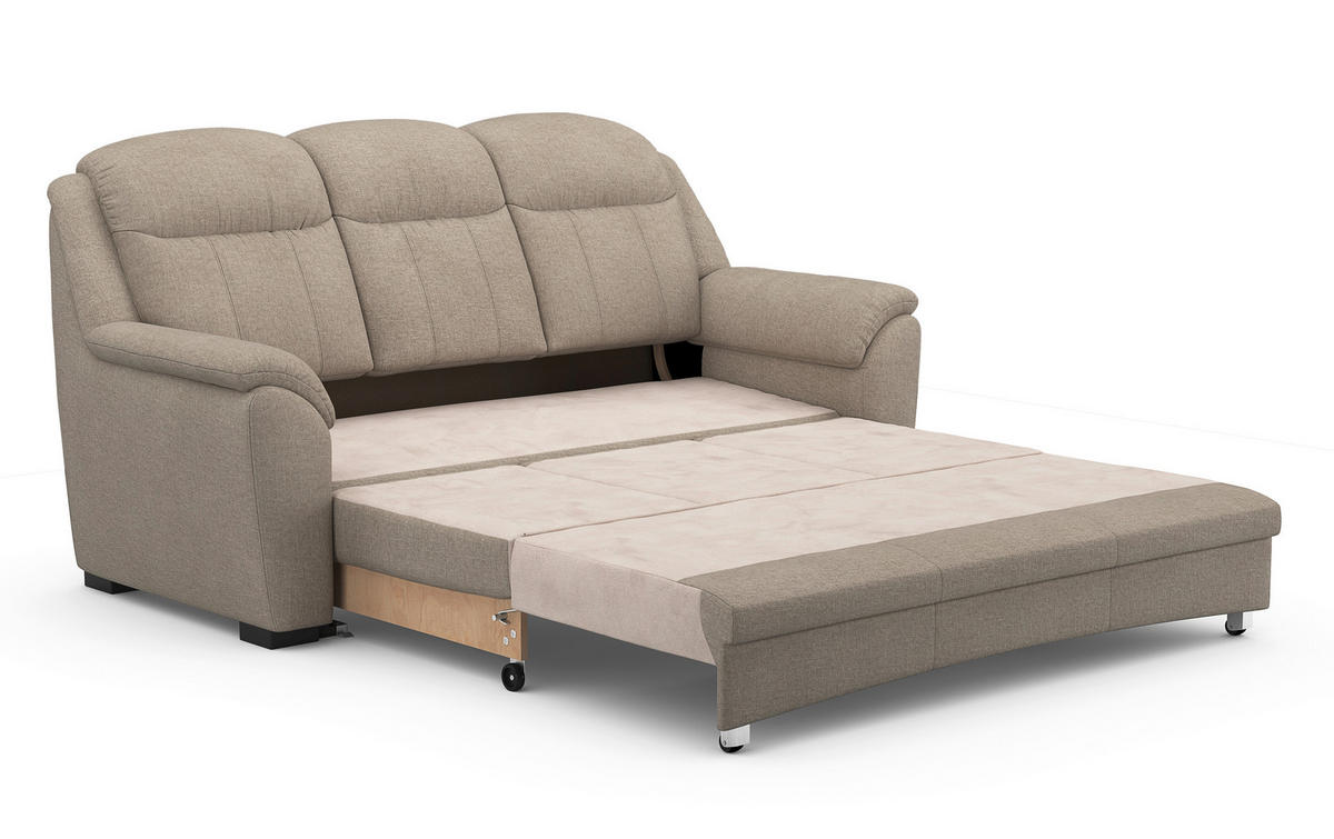 TROJMIESTNA POHOVKA, textil, taupe - čierna/taupe, Design, textil/plast (193/99/106cm) - Cantus
