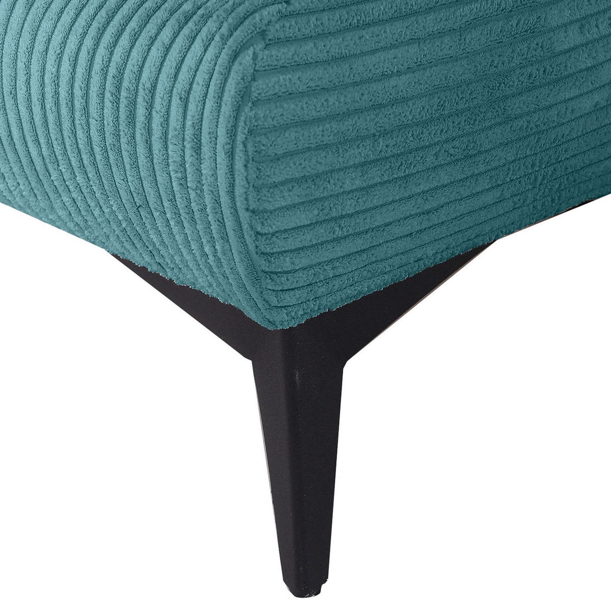 SCHLAFSOFA Cord Petrol  - Petrol/Schwarz, KONVENTIONELL, Textil/Metall (200/78/95cm) - home24