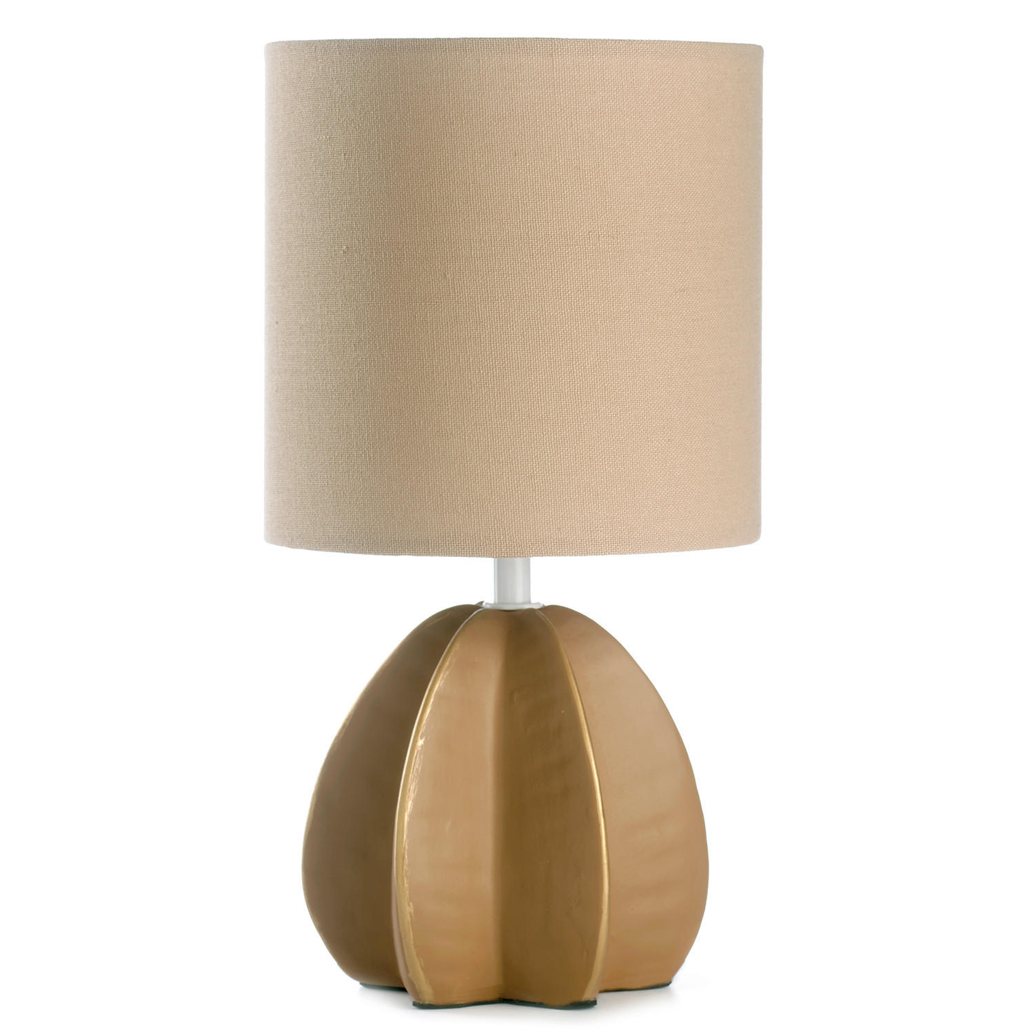 TISCHLEUCHTE 17/32 cm   - Hellbraun/Braun, KONVENTIONELL, Keramik/Textil (17/32cm)