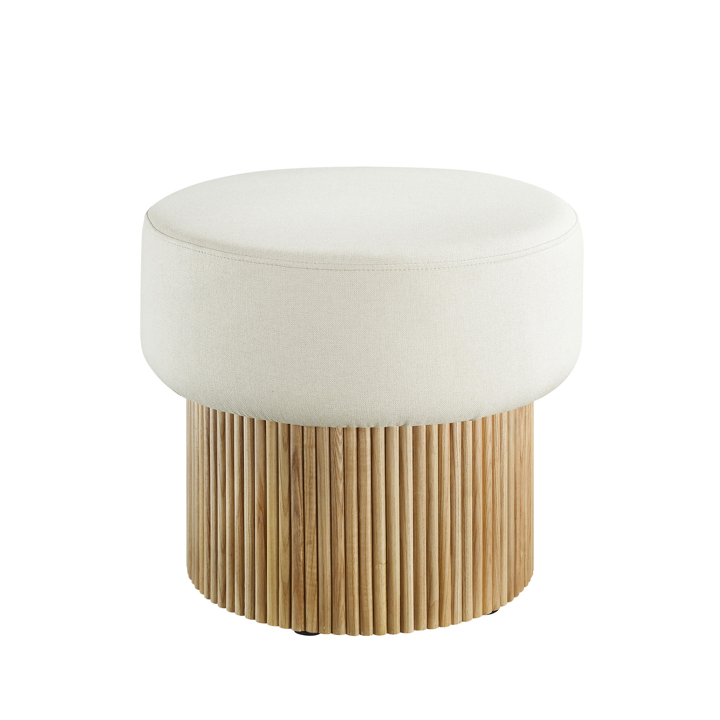 HOCKER Struktur Naturfarben, Weiß  - Naturfarben/Weiß, MODERN, Textil (50/43/50cm) - Livetastic