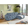 ECKSOFA  in Flachgewebe Blau  - Blau/Schwarz, KONVENTIONELL, Kunststoff/Textil (274/174cm) - Carryhome