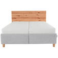 POLSTERBETT Matratze, Lattenrost, Bettkasten Buchefarben, Greige 180/200 cm  - Greige/Buchefarben, Design, Holz/Textil (180/200cm) - Valnatura