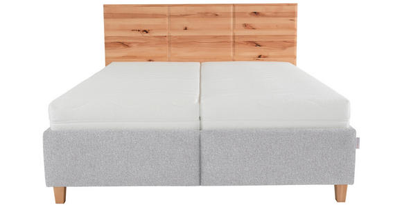 POLSTERBETT Matratze, Lattenrost, Bettkasten Buchefarben, Greige 180/200 cm - Greige/Buchefarben, Design, Holz/Textil (180/200cm) - Valnatura