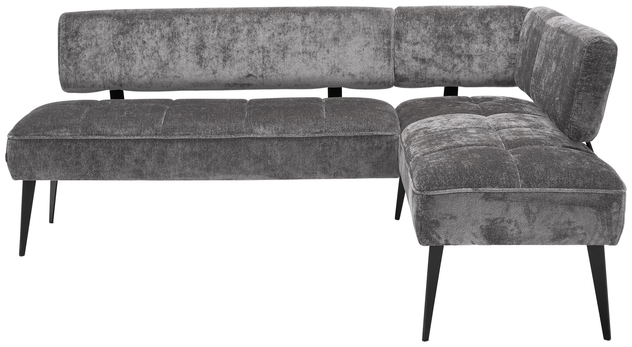 ECKBANK 212/162 cm Webstoff Braun Metall   - Schwarz/Braun, MODERN, Textil/Metall (212/162cm) - Welnova