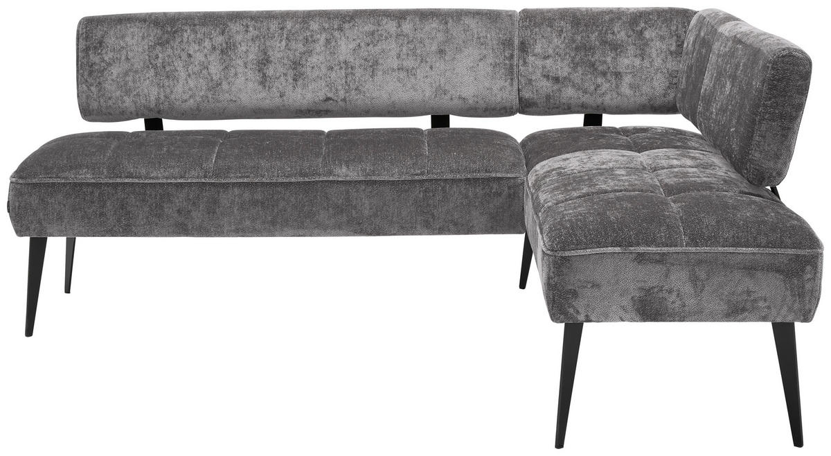 ECKBANK 212/162 cm Webstoff Braun Metall   - Schwarz/Braun, MODERN, Textil/Metall (212/162cm) - Welnova