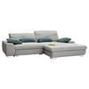 ECKSOFA Hellgrau Flachgewebe  - Chromfarben/Hellgrau, Design, Textil/Metall (276/198cm) - SetOne by Musterring