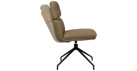 STUHL  in Eisen Echtleder pigmentiert Metall, Leder  - Taupe/Schwarz, Design, Leder/Metall (50/92/64,5cm) - Dieter Knoll